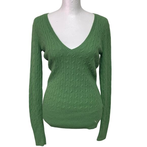 NWT New Lucidity Womens Large Rabbit Hair Blend Long Sleeve Deep V Knit Sweater - Picture 2 of 6